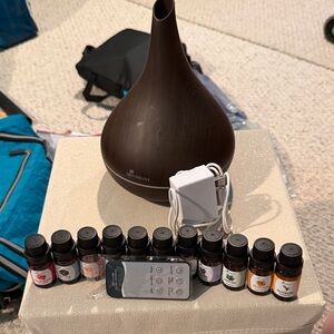 Wood Grain Aroma Diffuser with Essential Oil Set